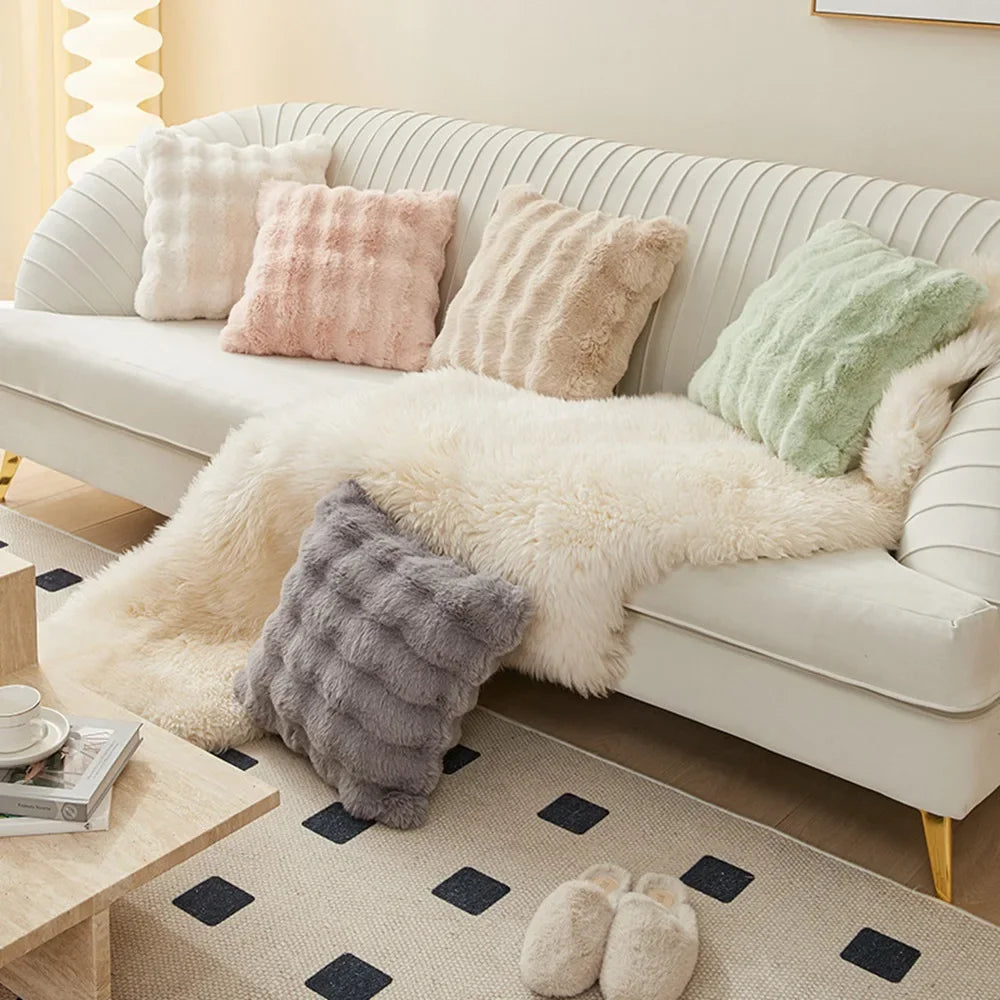 Soft Fur Cushion Cover, 45 x 45 cm | Plush Square Pillowcase