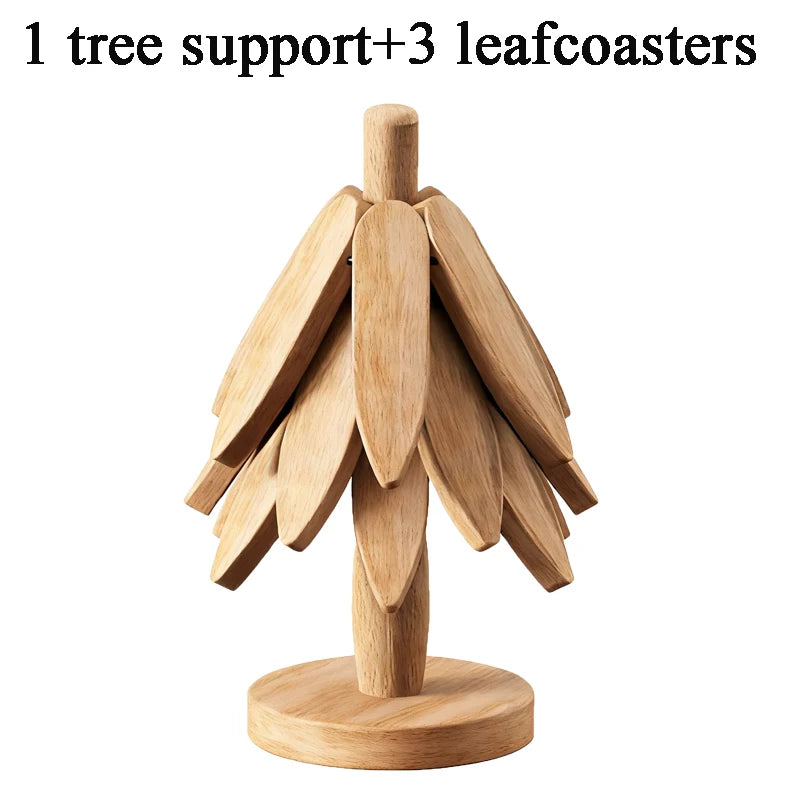 Christmas Tree Wooden Trivet - Heat-Resistant Pot Mat & Coaster