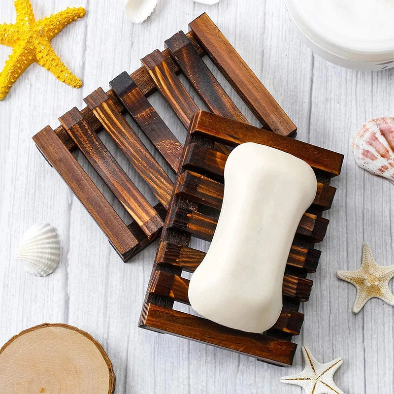 Bamboo Soap Dish with Draining Design | Light or Dark Finish