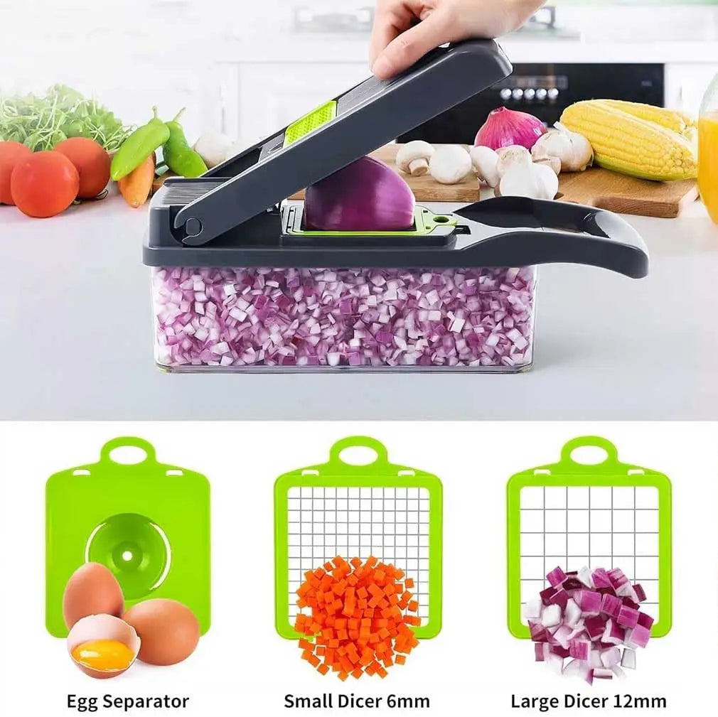 16-in-1 Vegetable Chopper & Mandoline Slicer | Onion Dicer, Grater & Food Slicer | BPA-Free Kitchen Tool