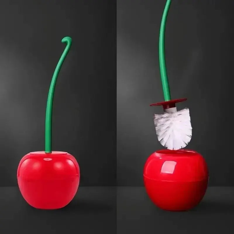 Cherry Shape Toilet Brush & Holder Set | Creative Bathroom Accessory