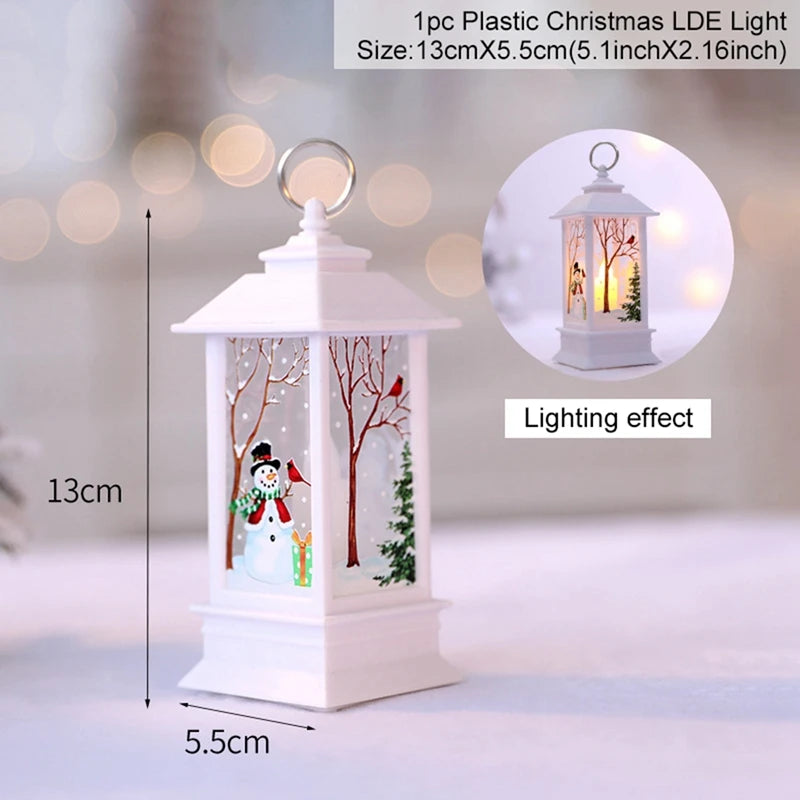 Christmas Lantern Light Decoration | Festive Tree Ornament & Home Decor | Red, Black & White