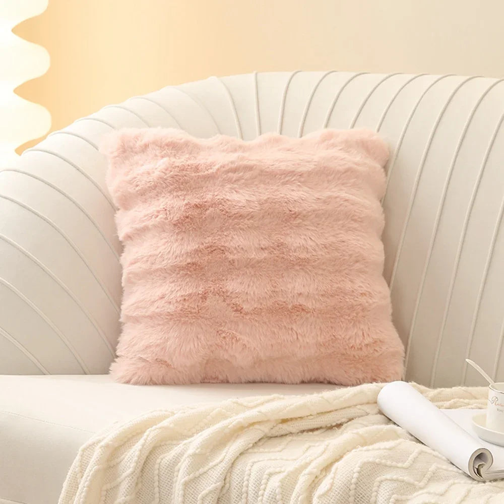 Soft Fur Cushion Cover, 45 x 45 cm | Plush Square Pillowcase