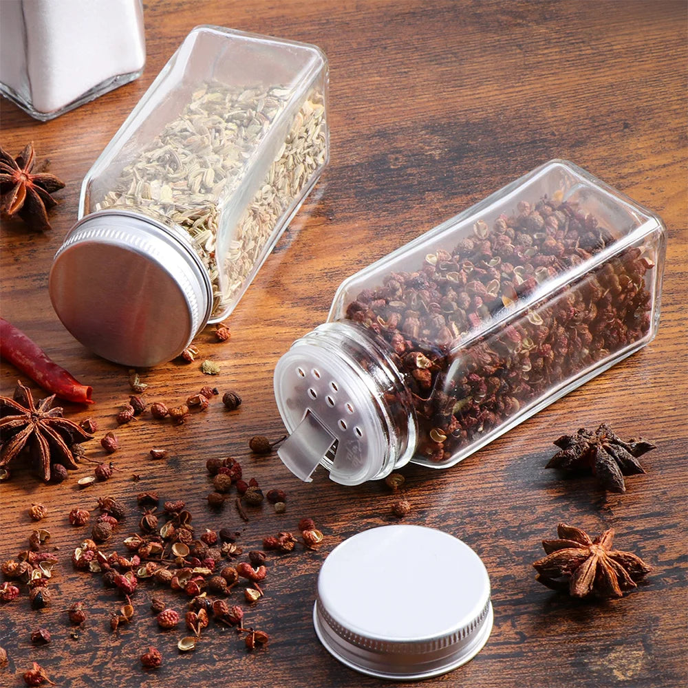 12pcs Glass Spice Jars Set
