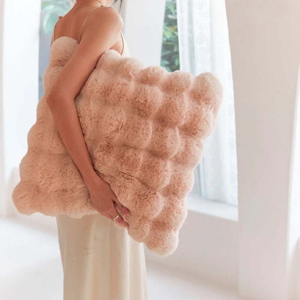 Soft Fur Cushion Cover, 45 x 45 cm | Plush Square Pillowcase