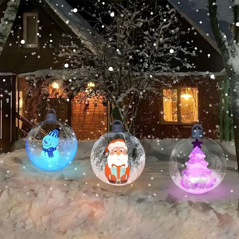 Outdoor Christmas Balloons | Light-Up LED & Standard | Santa, Snowman & Xmas Tree | Garden Party Decoration