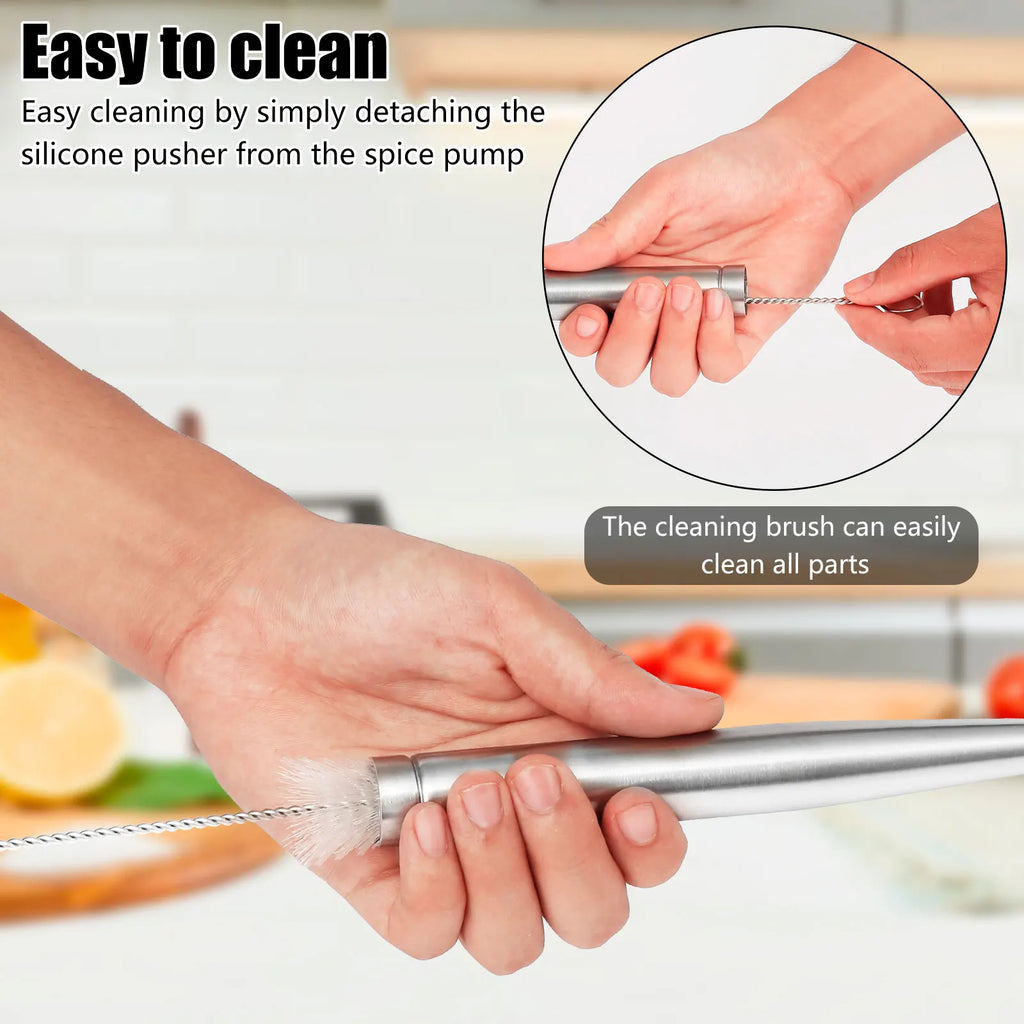 Stainless Steel Turkey Baster & Marinade Injector Set with Cleaning Brush