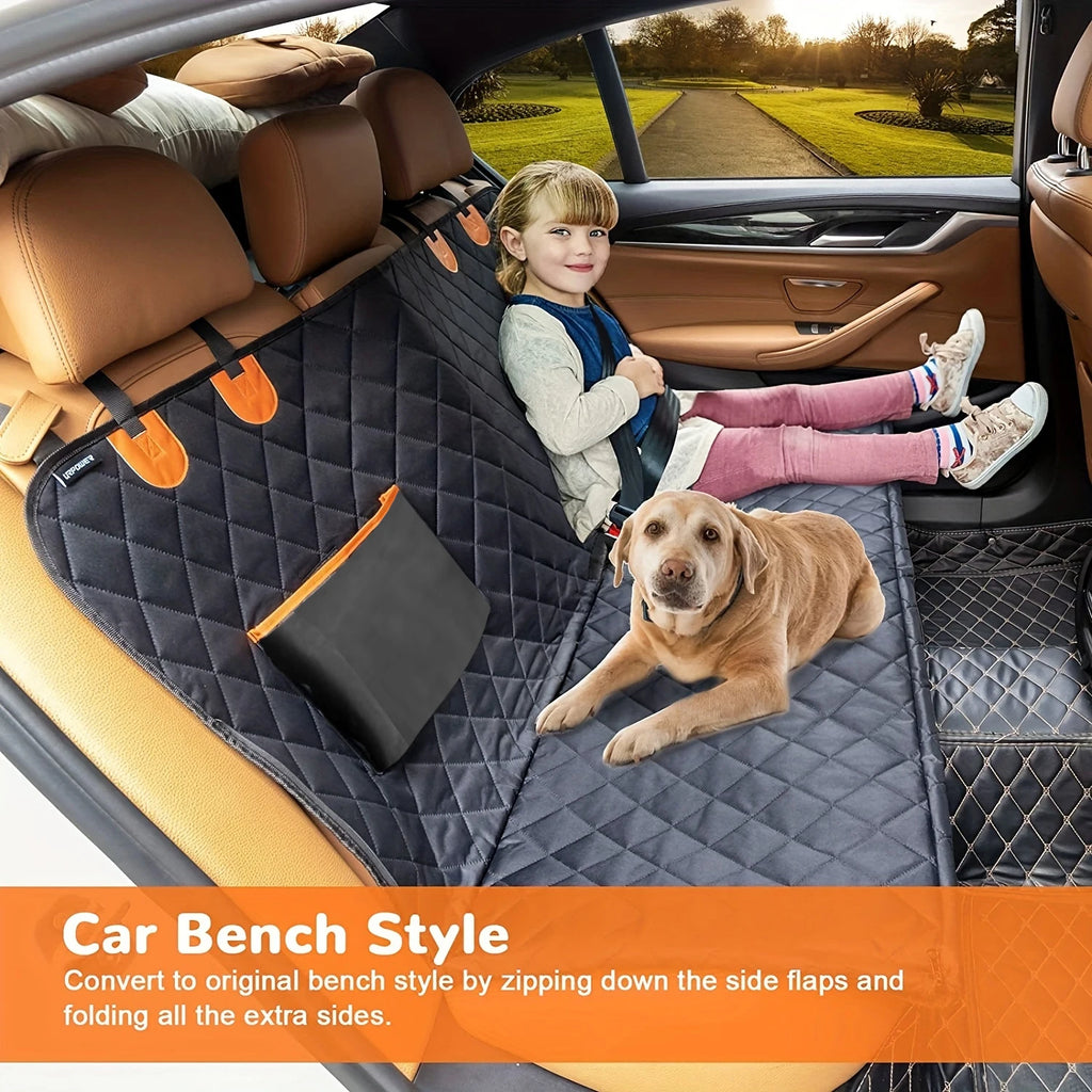 Dog Car Seat Cover & Hammock | 600D Heavy Duty, Scratch-Proof & Non-Slip | Fits Most Cars