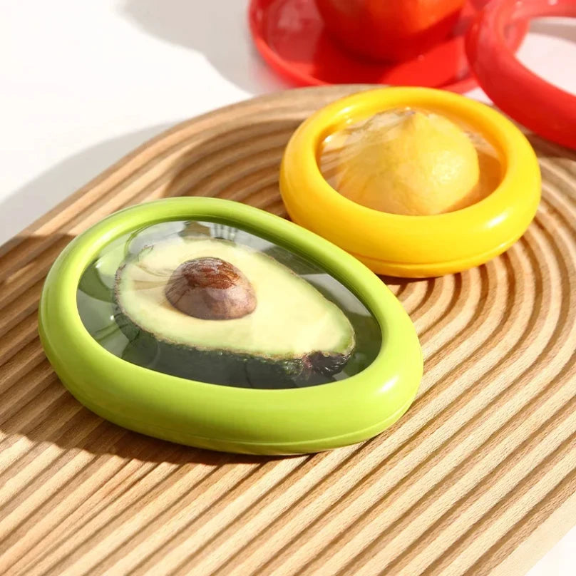 Round Fruit & Vegetable Fresh-Keeping Crisper Box | Avocado, Tomato, Lemon & Onion Keeper | 4 Colours
