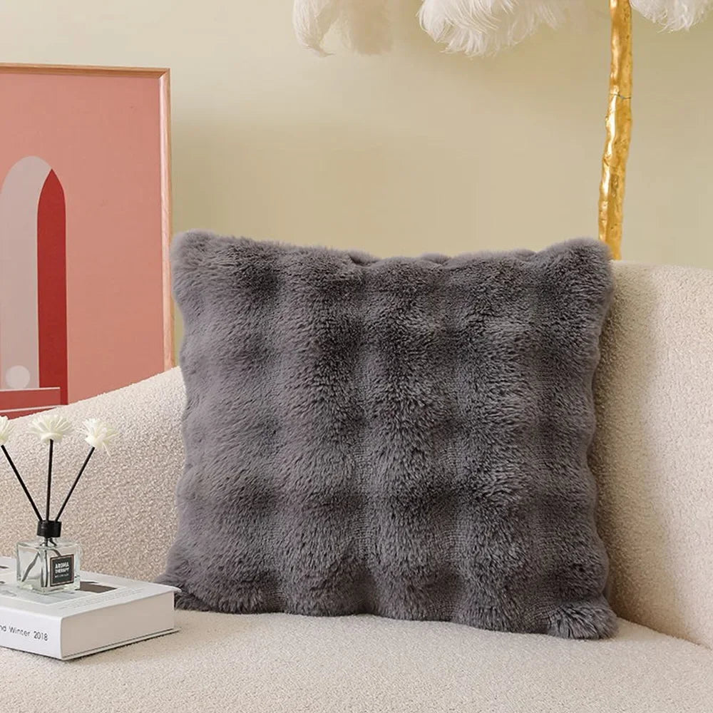 Soft Fur Cushion Cover, 45 x 45 cm | Plush Square Pillowcase