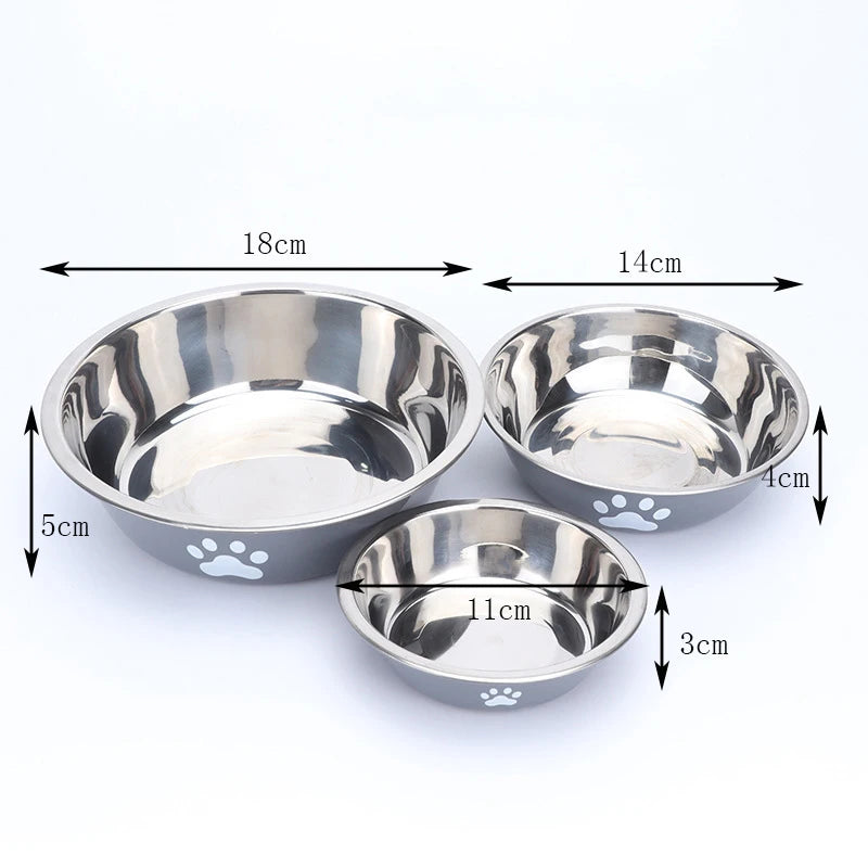 Stainless Steel Dog Bowl – Anti-Tip, Large Capacity Food & Water Bowl for Dogs | Blue, Grey & Pink