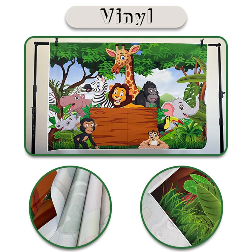 Vinyl sheet with cartoon animals design on a white background