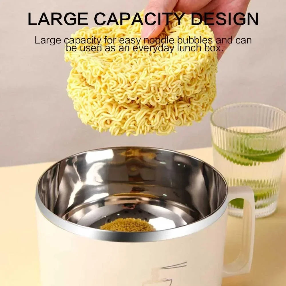 Stainless Steel Noodle Bowl | Large Capacity | Soup & Rice | Brown, Grey & Beige