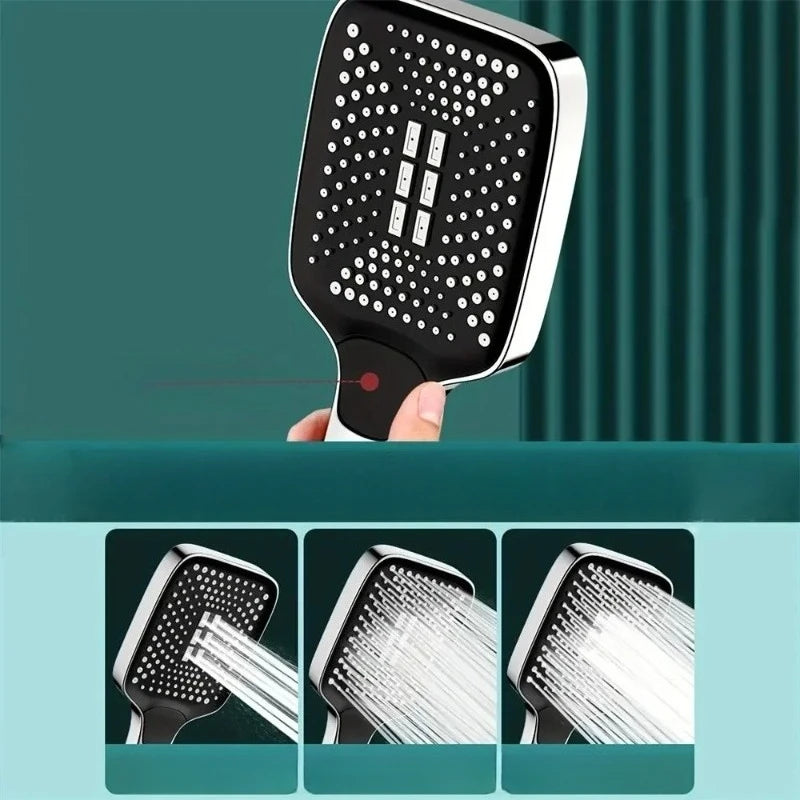 3-Mode High Pressure Shower Head | Water-Saving Rainfall Handheld Shower
