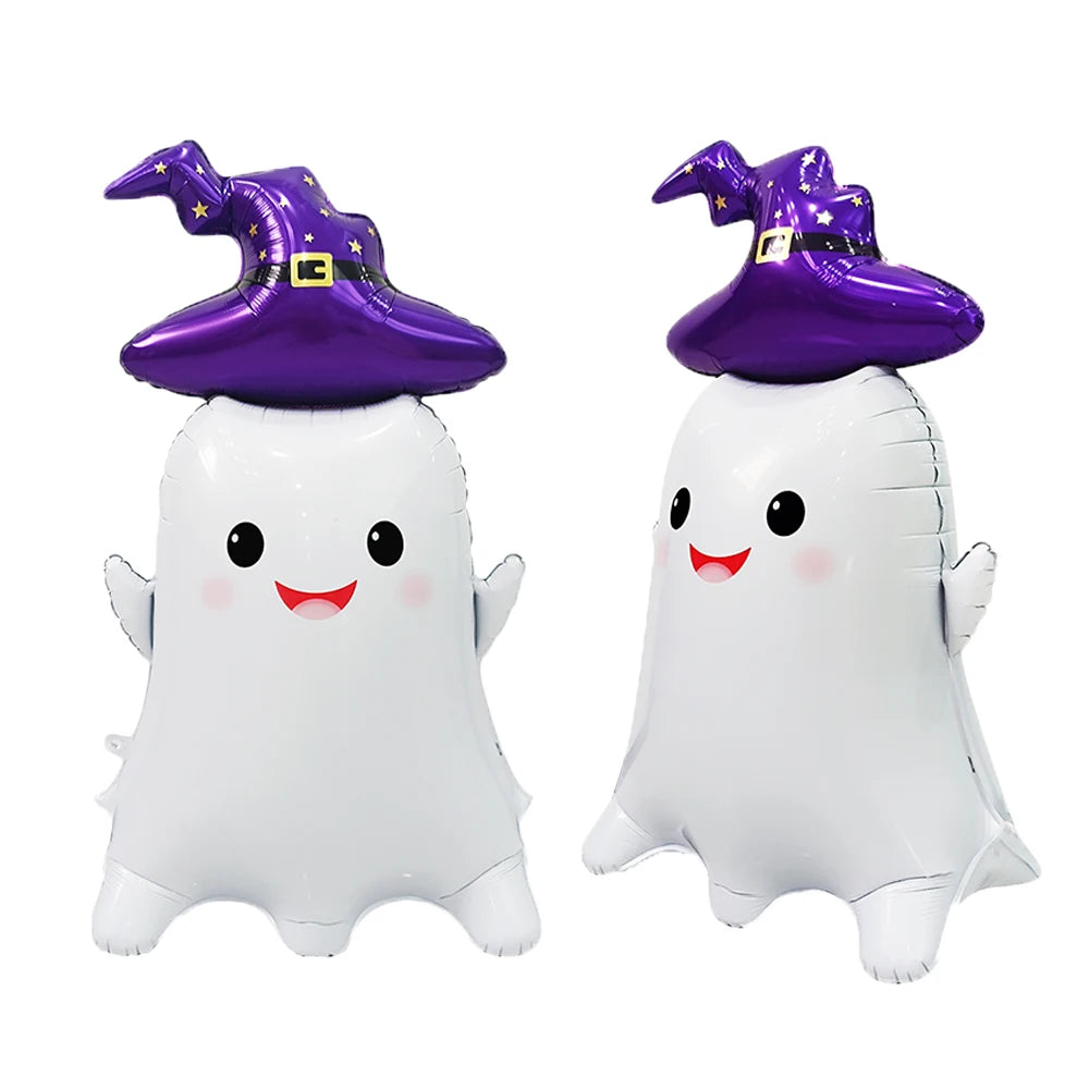 Halloween Foil Balloons Set | Pumpkin, Ghost, Spider & Bat | Party Decorations