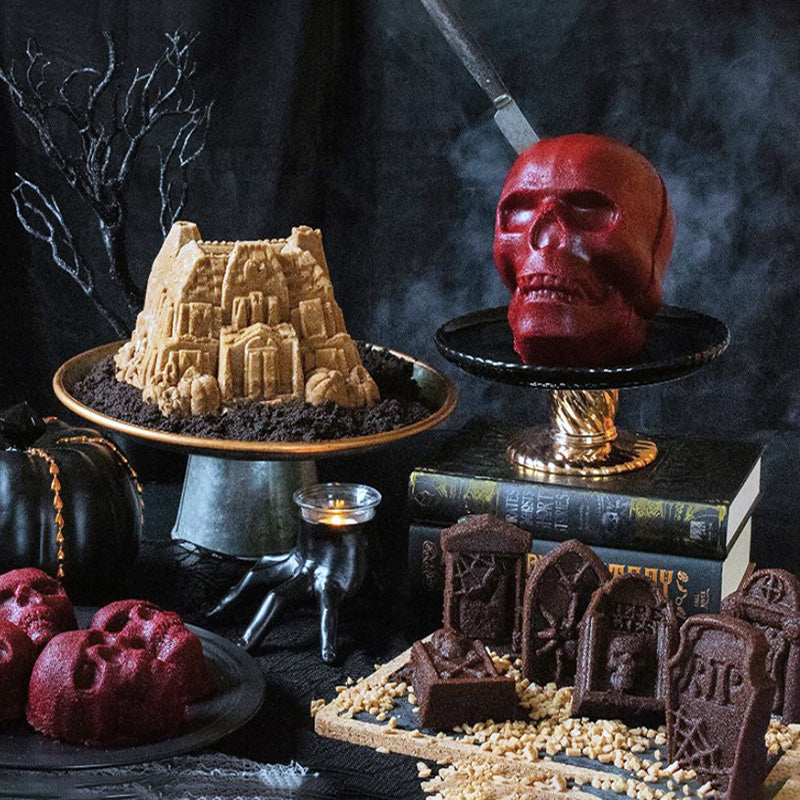 3D Halloween Silicone Baking Mould | Skull, Brain, Pumpkin & Zombie | Food Grade | Cake, Chocolate & Ice | Party Decoration