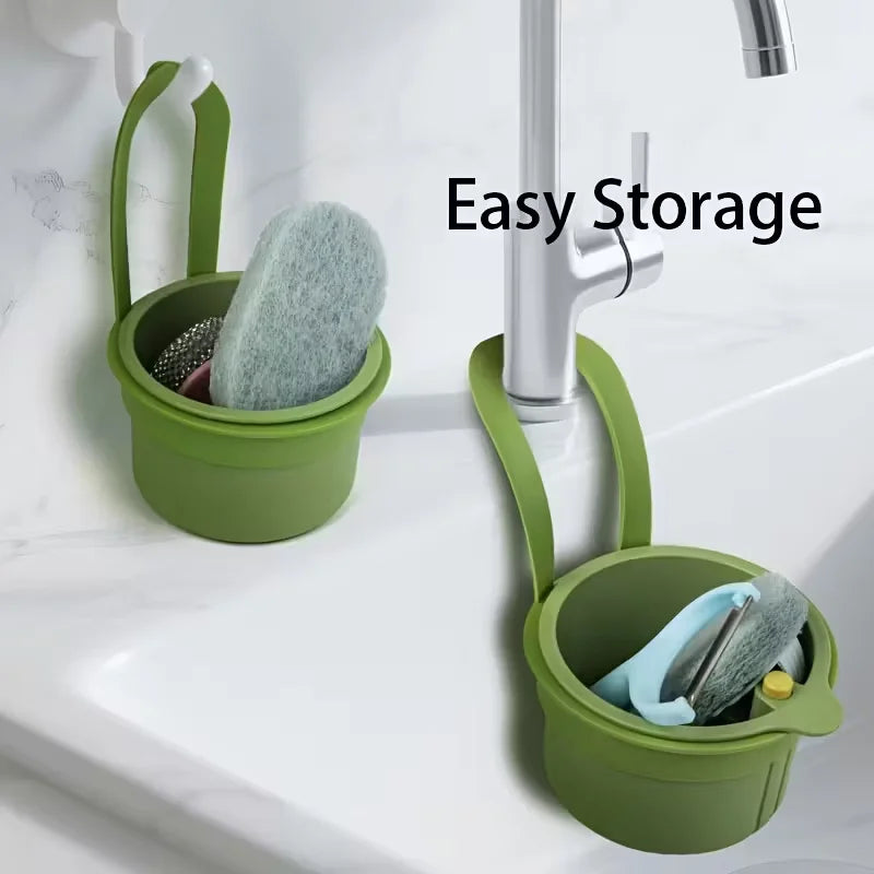 Press-Type Drain Basket | Food Strainer & Sink Organiser for Kitchen & Bathroom