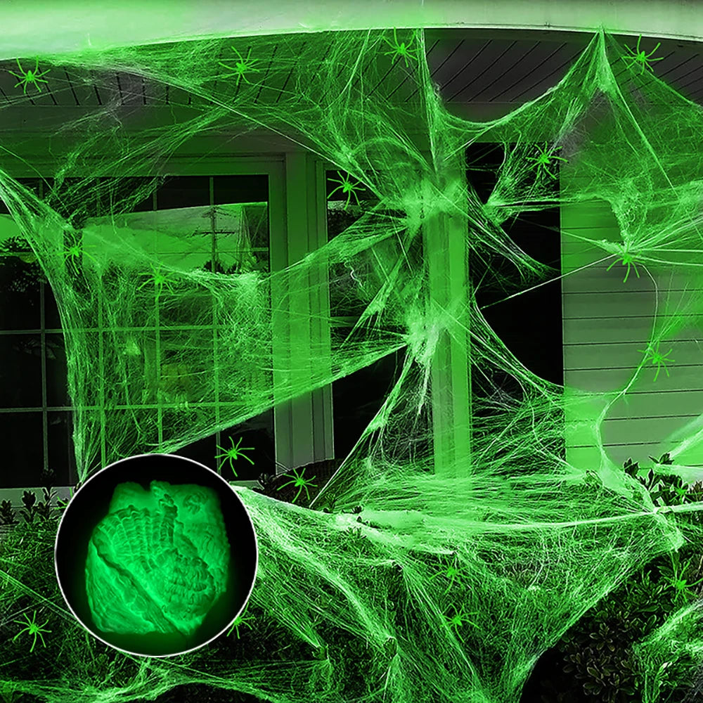Glow-in-the-Dark Halloween Spider Web Decoration