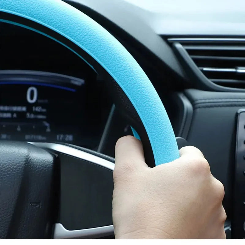 Silicone Steering Wheel Cover | Non-Slip Breathable Universal Fit 38cm | 14 Colours | Car Accessory