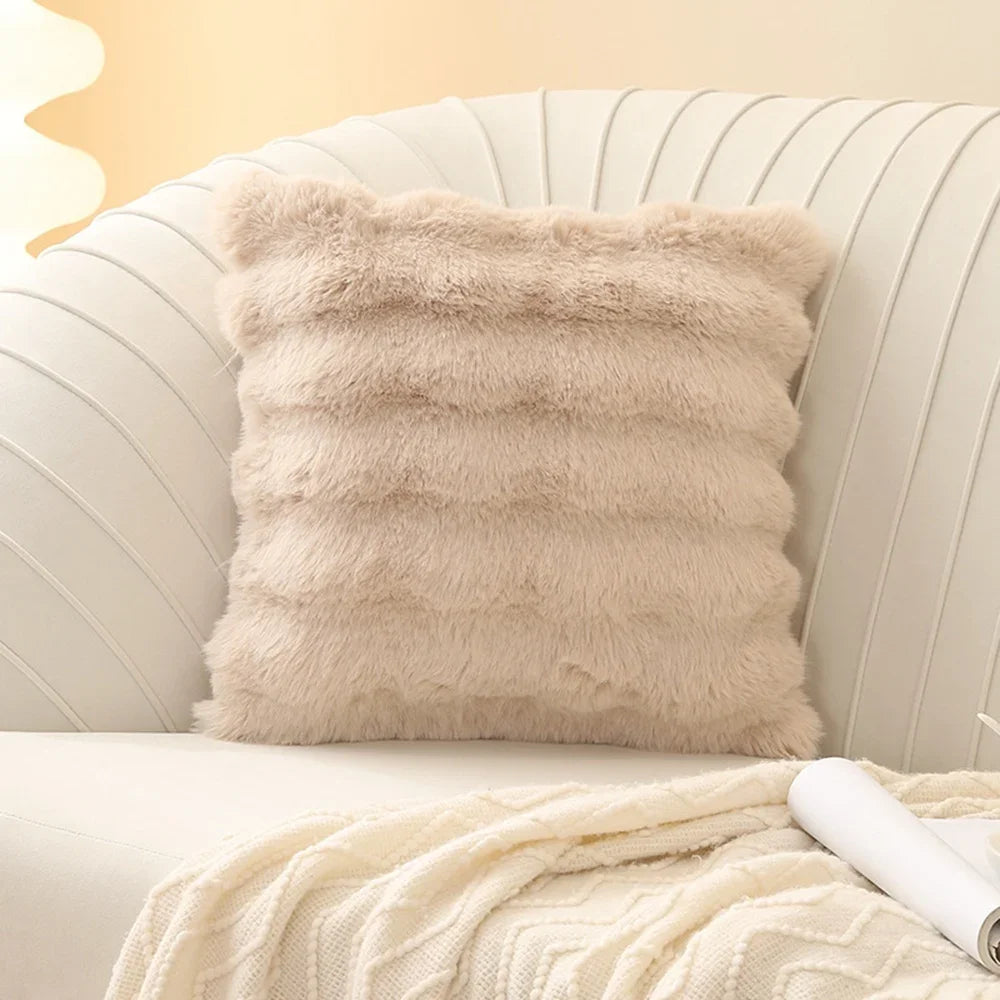 Soft Fur Cushion Cover, 45 x 45 cm | Plush Square Pillowcase