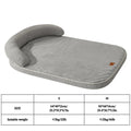 Sofa Dog Bed with Bolster Pillow – Soft Non-Slip Pet Bed for Small & Medium Dogs | Grey, Wood & Yellow