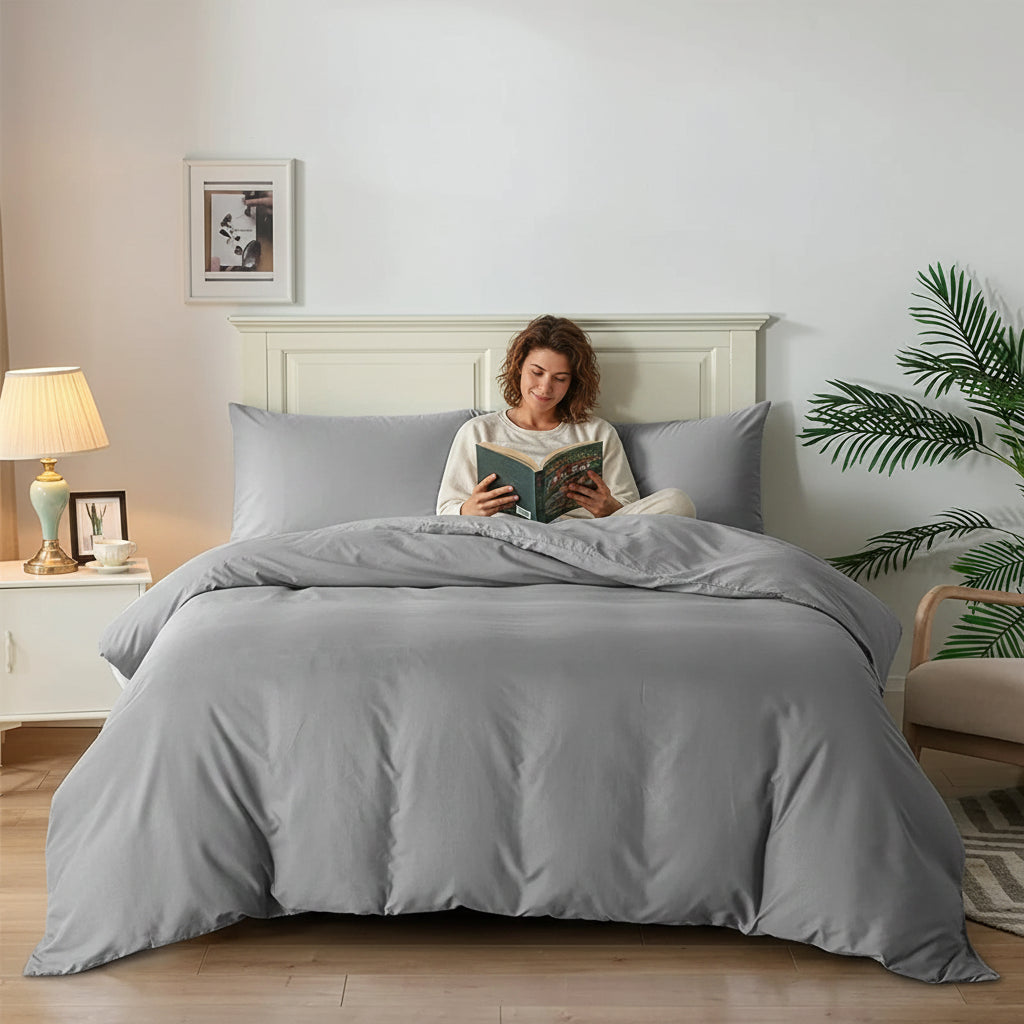 Good Nite Microfibre Duvet Cover Set | Soft & Breathable | Single, Double & King | 4 Colours